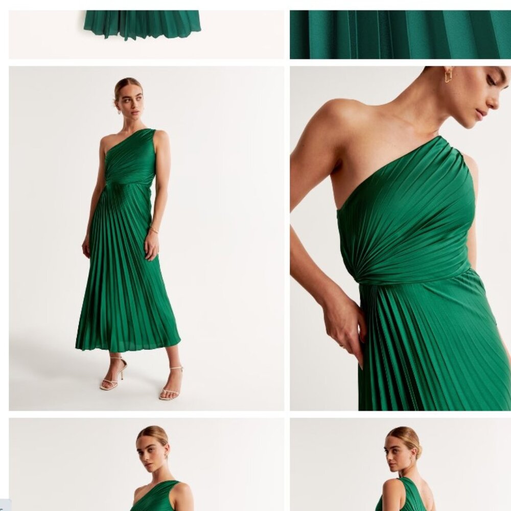 Red A&F Giselle Pleated One-Shoulder Maxi Dress - M Tall - Picture 5 of 5